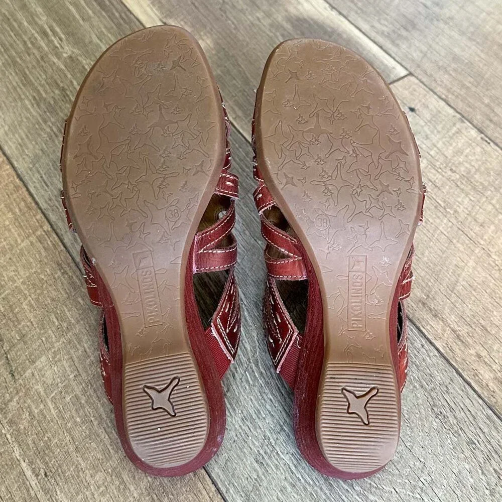 Pikolinos Leather Sandals, Size 8 (38)